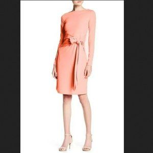 Go Couture 158926 Women's Long Sleeve Front Tie Pale Pink Dress Size Large